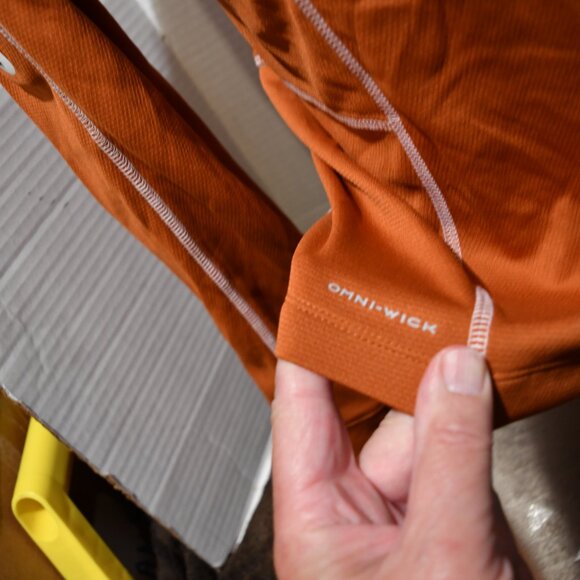 NWT Columbia Golf Men's SM 1/4 Zip Pullover Long Sleeve Orange Omni Wick/Shade - Picture 9 of 10